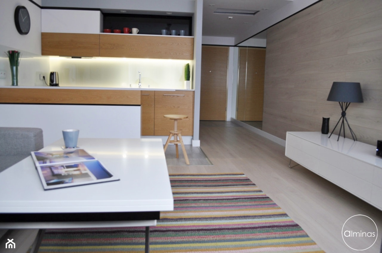Małe kolorowe mieszkanie w centrum - Salon, styl nowoczesny - zdjęcie od ALMINAS WNĘTRZA - Homebook