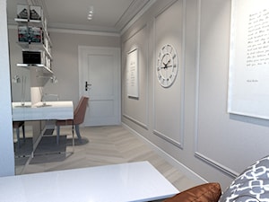 Róż Paryski delikatność i kobiecość - Średnie w osobnym pomieszczeniu beżowe białe biuro, styl glamour - zdjęcie od ALMINAS WNĘTRZA
