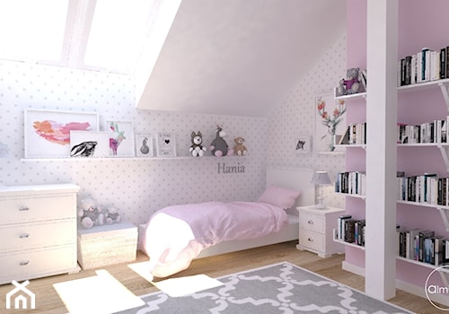Przebudowa 10 letniego domu - Średni biały różowy pokój dziecka dla dziecka dla nastolatka dla dziewczynki, styl tradycyjny - zdjęcie od ALMINAS WNĘTRZA