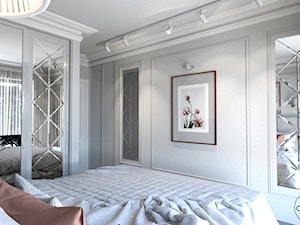 Róż Paryski delikatność i kobiecość - Średnia szara sypialnia, styl glamour - zdjęcie od ALMINAS WNĘTRZA