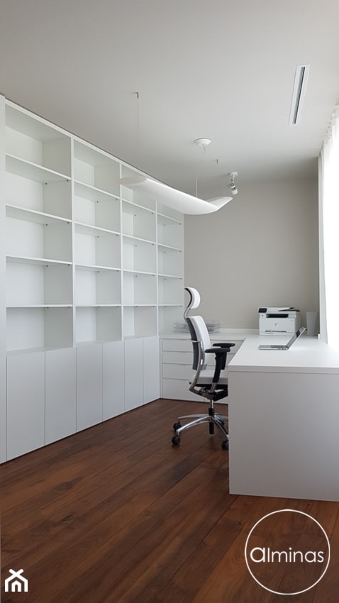 Spokój minimalizmu - Biuro, styl minimalistyczny - zdjęcie od ALMINAS WNĘTRZA