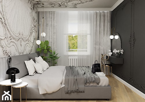 Marsala - nowoczesne mieszkanie z nutą klasyki - Wejherowo - Sypialnia, styl nowoczesny - zdjęcie od Slow Studio