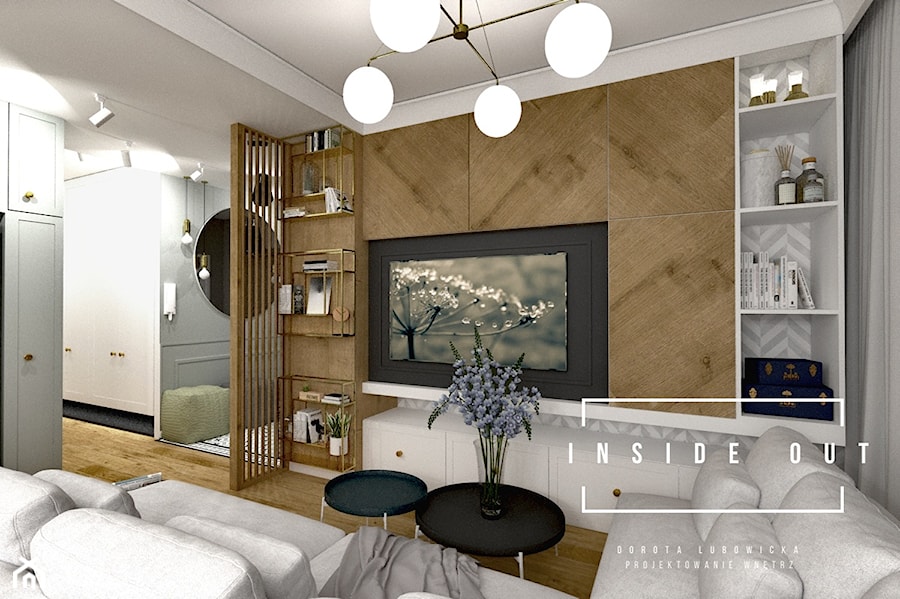 Pastelowe love- mieszkanie na osiedlu Wolne Miasto - Salon, styl tradycyjny - zdjęcie od INSIDE OUT Dorota Lubowicka Projektowanie Wnętrz