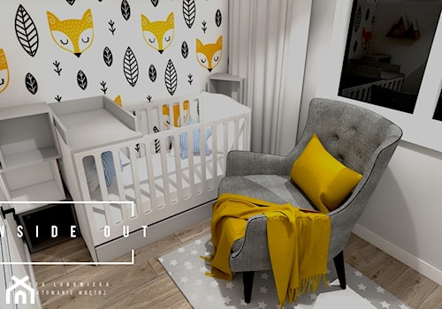 Mieszkanie na Osiedlu Maciejka v2 - Mały szary pokój dziecka dla niemowlaka dla chłopca dla dziewczy ... - zdjęcie od INSIDE OUT Dorota Lubowicka Projektowanie Wnętrz