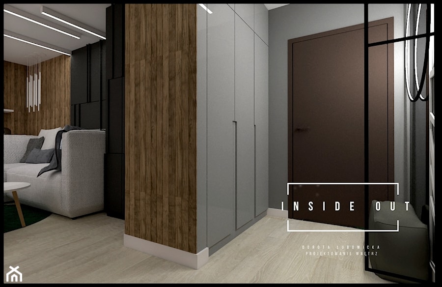 Loftowy salon - Hol / przedpokój, styl nowoczesny - zdjęcie od INSIDE OUT Dorota Lubowicka Projektowanie Wnętrz