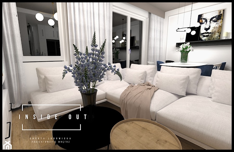 Pastelowe love- mieszkanie na osiedlu Wolne Miasto - Salon, styl nowoczesny - zdjęcie od INSIDE OUT Dorota Lubowicka Projektowanie Wnętrz