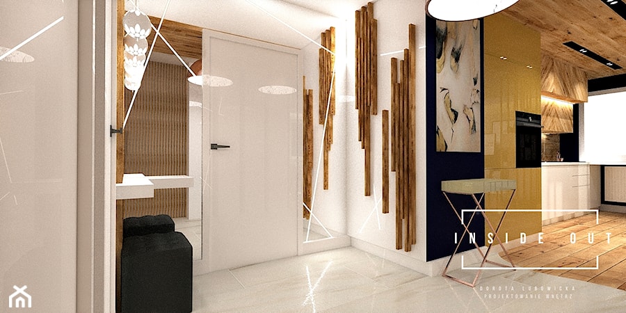 Apartament Sopot - Duży biały hol / przedpokój, styl nowoczesny - zdjęcie od INSIDE OUT Dorota Lubowicka Projektowanie Wnętrz