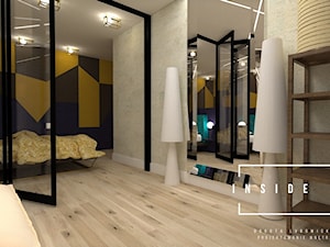 Apartament kolorowy - Średnia biała sypialnia, styl nowoczesny - zdjęcie od INSIDE OUT Dorota Lubowicka Projektowanie Wnętrz