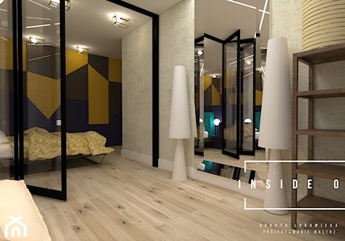 Apartament kolorowy - Średnia biała sypialnia, styl nowoczesny - zdjęcie od INSIDE OUT Dorota Lubowicka Projektowanie Wnętrz