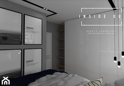 Mieszkanie na Osiedlu Maciejka v2 - Mała czarna sypialnia, styl nowoczesny - zdjęcie od INSIDE OUT Dorota Lubowicka Projektowanie Wnętrz
