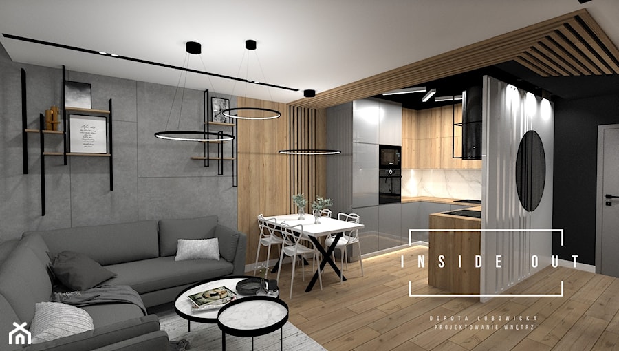 Mieszkanie na Osiedlu Maciejka - Salon, styl skandynawski - zdjęcie od INSIDE OUT Dorota Lubowicka Projektowanie Wnętrz