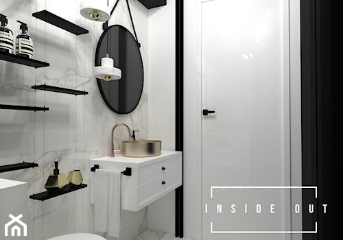 Łazienka w czerni i bieli - zdjęcie od INSIDE OUT Dorota Lubowicka Projektowanie Wnętrz