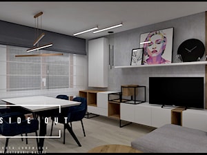 Loftowy salon - Salon, styl nowoczesny - zdjęcie od INSIDE OUT Dorota Lubowicka Projektowanie Wnętrz