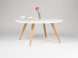 Okrągły, biały, skandynawski stolik kawowy ø90 - zdjęcie od Mo Woodwork