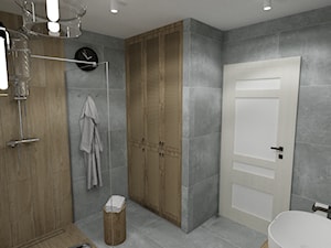 RUSTIC II • projekt łazienki. - Średnia bez okna z punktowym oświetleniem łazienka, styl rustykalny - zdjęcie od PO.MYSŁ
