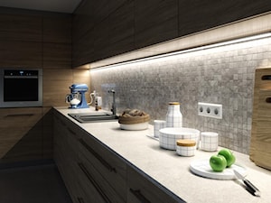 Nowoczesna kuchnia z oświetleniem LED pod szafkami - zdjęcie od Lumines Lighting