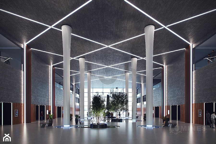 Wnętrze biurowca - Wnętrza publiczne, styl nowoczesny - zdjęcie od Lumines Lighting