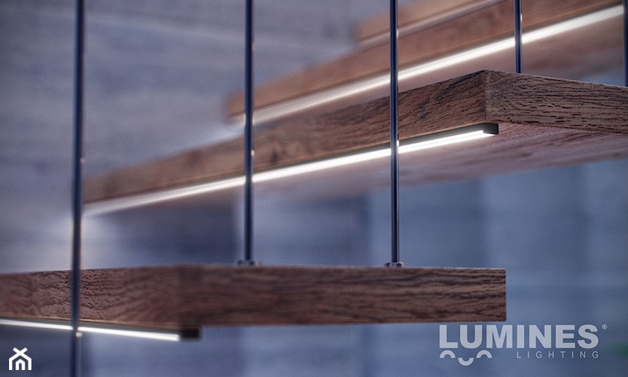 Schody wiszące z oświetleniem LED - Hol / przedpokój, styl nowoczesny - zdjęcie od Lumines Lighting