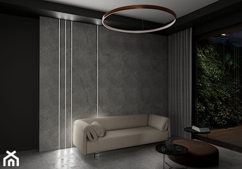 Salon w odcieniach szarości - Salon, styl minimalistyczny - zdjęcie od Lumines Lighting