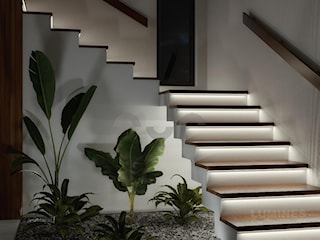 Nowoczesne schody z oświetleniem LED