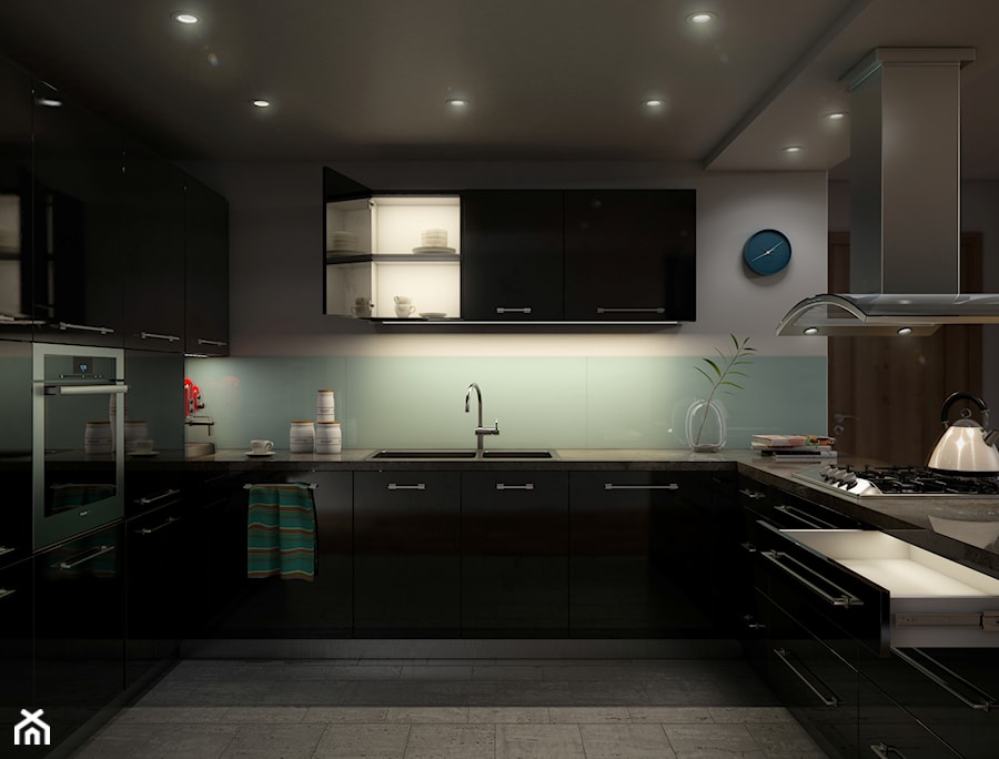 Kuchnia z oświetleniem LED pod szafkami - Kuchnia, styl nowoczesny - zdjęcie od Lumines Lighting
