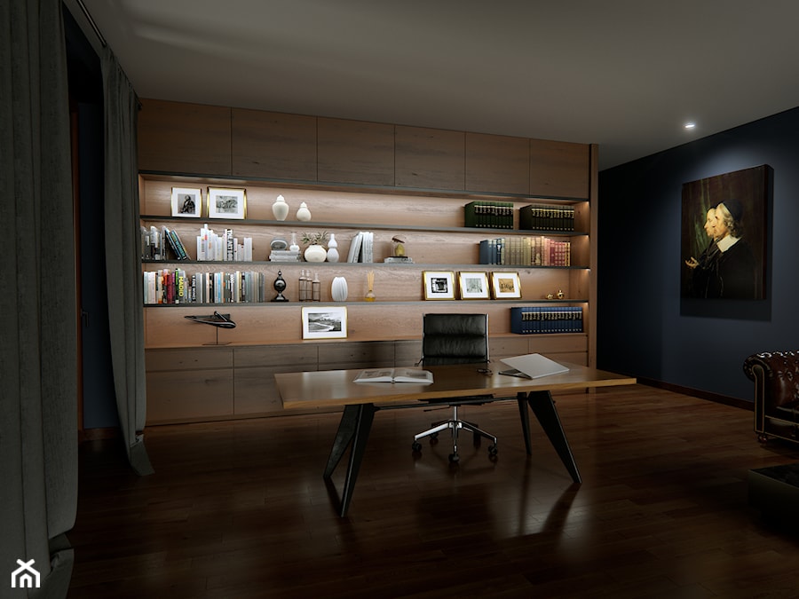 Domowe biuro z oświetleniem LED - Biuro, styl nowoczesny - zdjęcie od Lumines Lighting