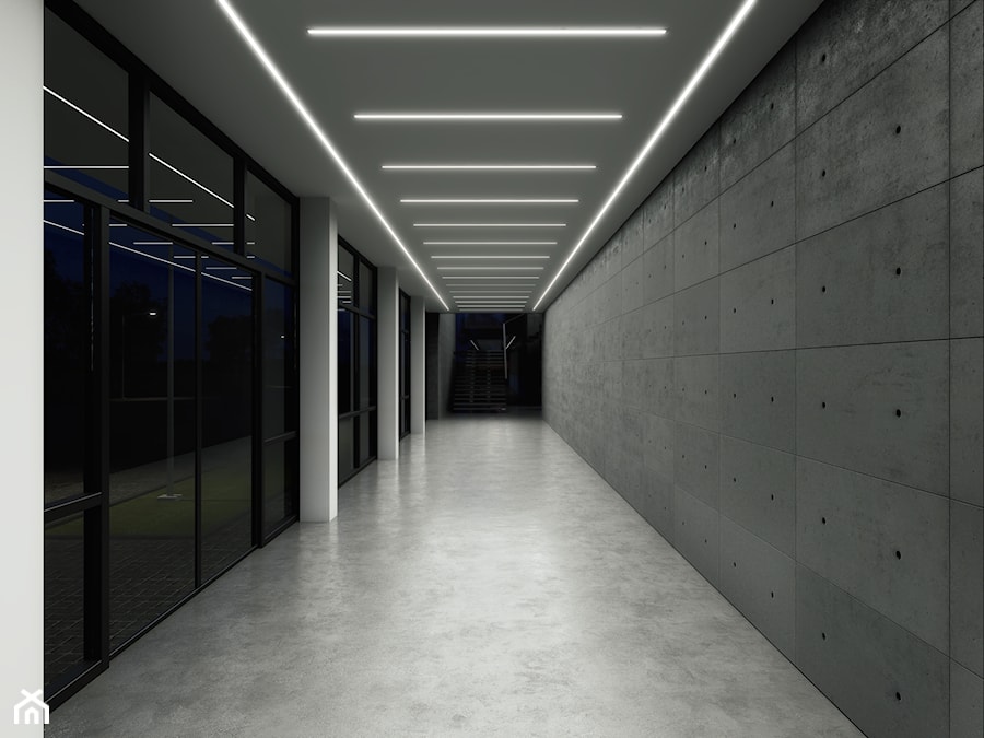 Industrialne biuro z oświetleniem LED - Biuro, styl industrialny - zdjęcie od Lumines Lighting