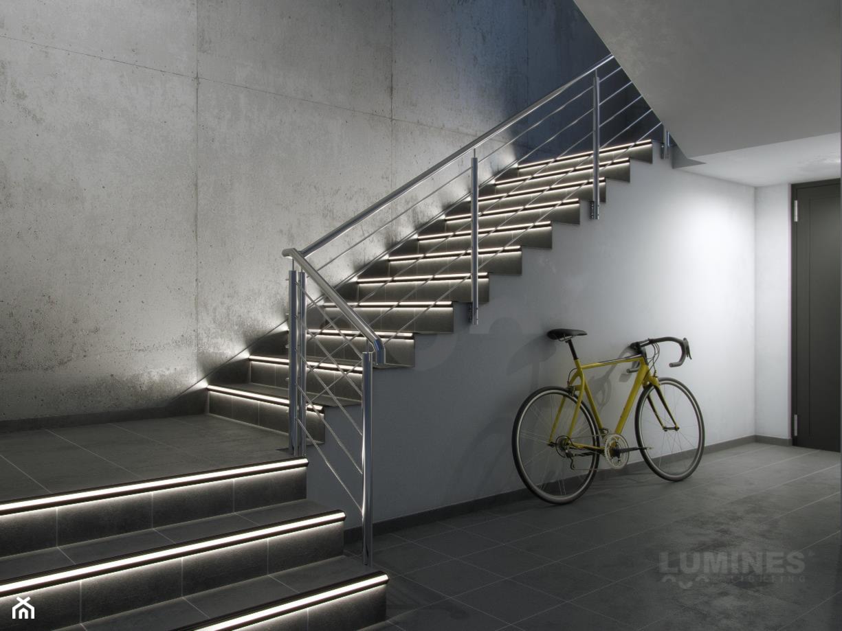 Oświetlenie schodów w przestrzeni industrialnej - zdjęcie od Lumines Lighting - Homebook