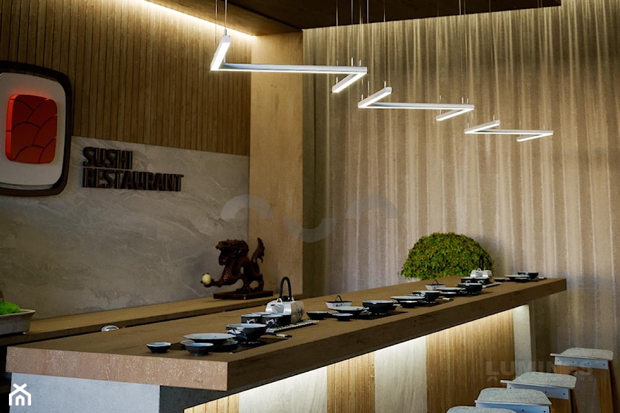 Restauracja z oświetleniem LED - Wnętrza publiczne, styl nowoczesny - zdjęcie od Lumines Lighting