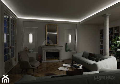 Nowoczesny salon z oświetleniem LED - zdjęcie od Lumines Lighting
