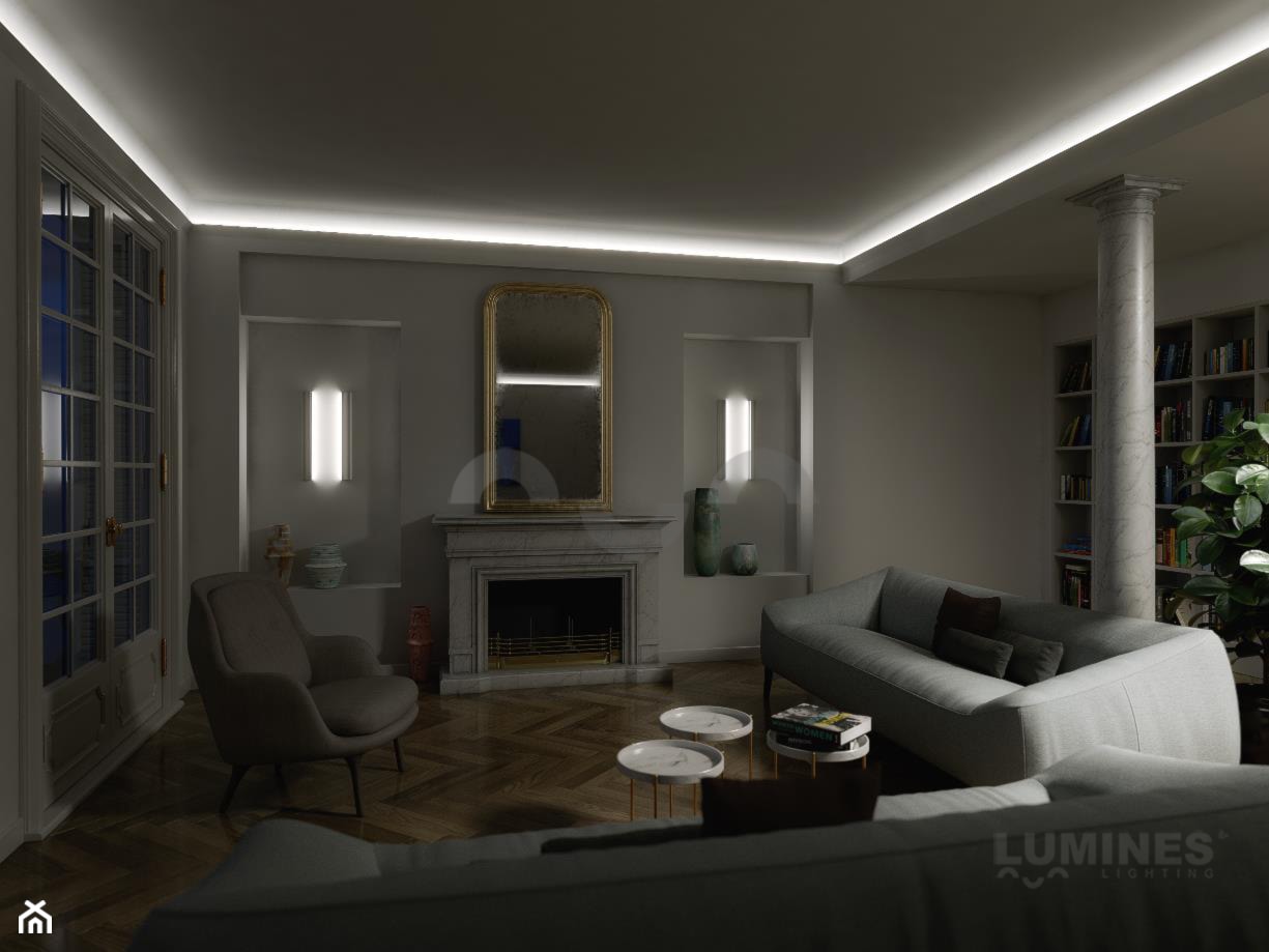 Nowoczesny salon z oświetleniem LED - zdjęcie od Lumines Lighting - Homebook