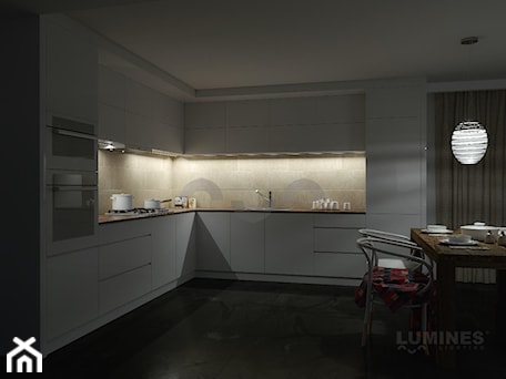 Aranżacje wnętrz - Kuchnia: Nowoczesna kuchnia z oświetleniem LED - Lumines Lighting. Przeglądaj, dodawaj i zapisuj najlepsze zdjęcia, pomysły i inspiracje designerskie. W bazie mamy już prawie milion fotografii!