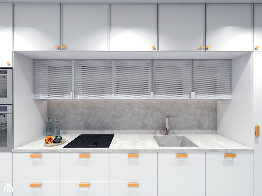 Kuchnia - styl nowoczesny - minimalizm, granat, biel i ażur - zdjęcie od NIÑAS New Interior Architecture Studio