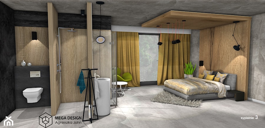 Sypialnia z otwartą łazienką - zdjęcie od Mega Design Agnieszka John