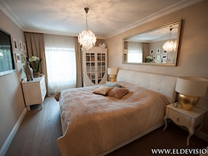 Rozbudowa domu - Duża beżowa sypialnia, styl glamour - zdjęcie od eldevision