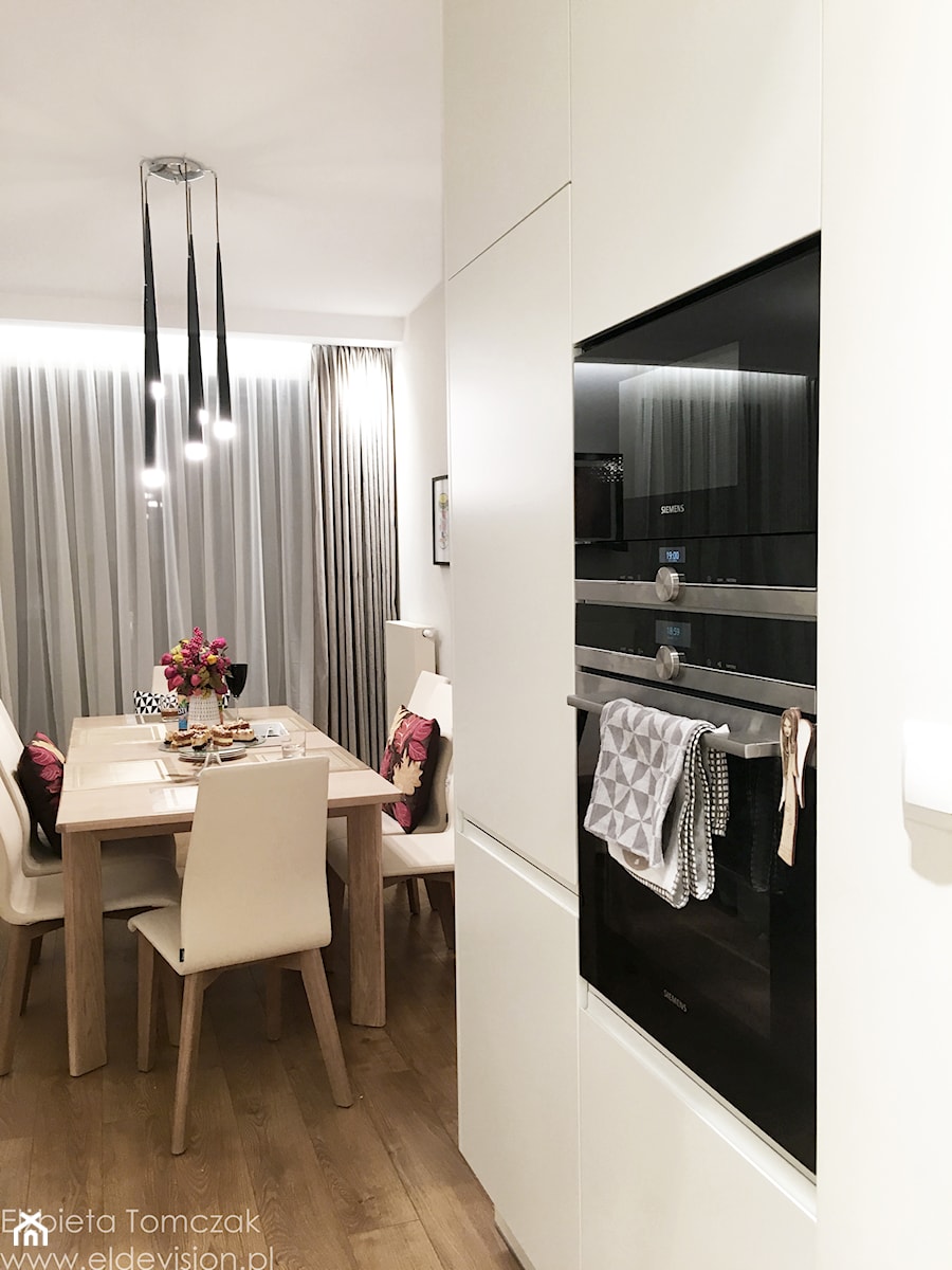 Realizacja nowoczesnego mieszkania, Wrocław - Mała otwarta kuchnia jednorzędowa - zdjęcie od eldevision
