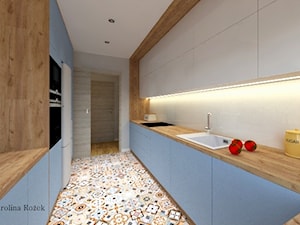 Na niebiesko - Kuchnia, styl nowoczesny - zdjęcie od Projektowanie wnętrz Karolina Rożek