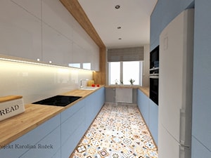 Na niebiesko - Kuchnia, styl nowoczesny - zdjęcie od Projektowanie wnętrz Karolina Rożek