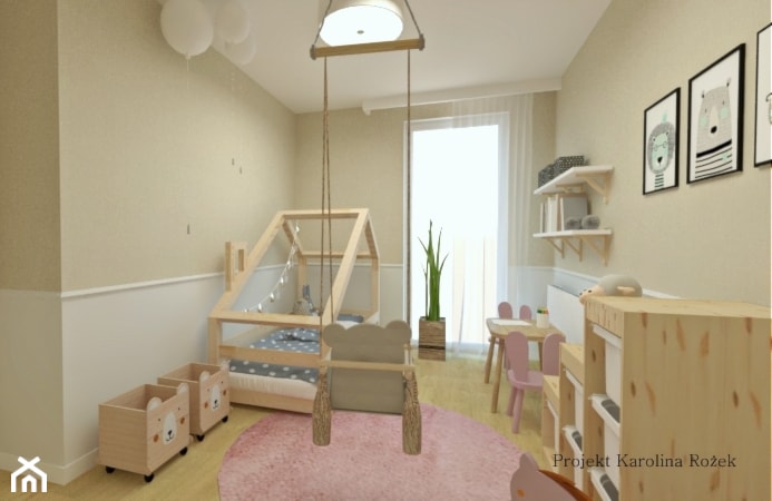 Dom w jasnych barwach - Pokój dziecka, styl minimalistyczny - zdjęcie od Projektowanie wnętrz Karolina Rożek