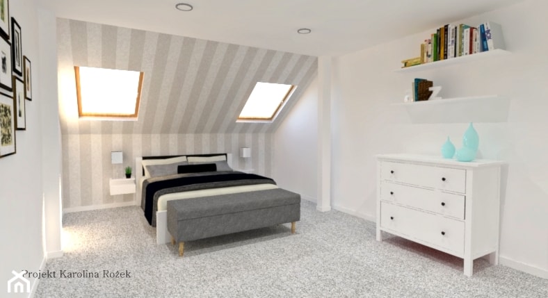 Stylowy minimalizm - Sypialnia, styl minimalistyczny - zdjęcie od Projektowanie wnętrz Karolina Rożek