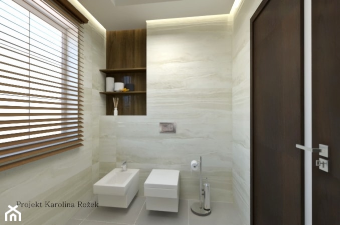 Minimalistyczna toaleta - Łazienka, styl minimalistyczny - zdjęcie od Projektowanie wnętrz Karolina Rożek