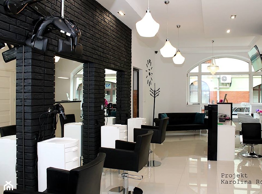 Projekt salonu fryzjersko - kosmetycznego - Wnętrza publiczne, styl nowoczesny - zdjęcie od Projektowanie wnętrz Karolina Rożek