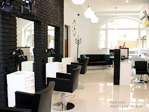 Projekt salonu fryzjersko - kosmetycznego - Wnętrza publiczne, styl nowoczesny - zdjęcie od Projektowanie wnętrz Karolina Rożek