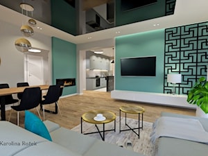 Dom z elementami art deco - Salon, styl nowoczesny - zdjęcie od Projektowanie wnętrz Karolina Rożek