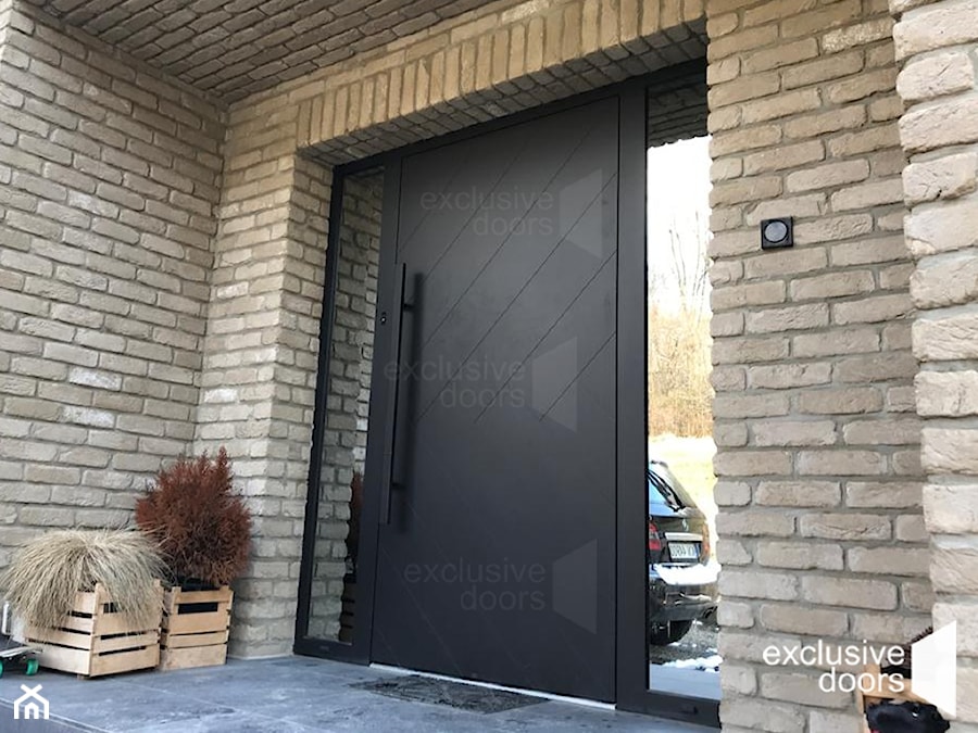 Drzwi wejściowe ze szkłem relfeks - zdjęcie od exclusvie doors - drzwi zewnętrzne aluminiowe