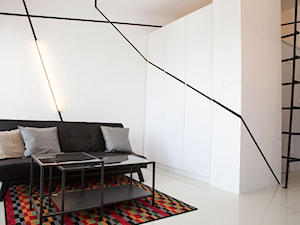 Kawalerka Piotra - Mały biały salon, styl minimalistyczny - zdjęcie od Mili Młodzi Ludzie