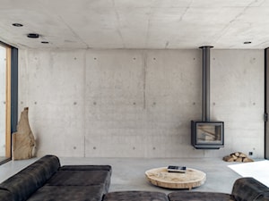 Bardzo nowoczesny dom - Średni szary salon, styl minimalistyczny - zdjęcie od Studio de.materia