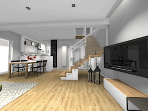 Dom w stylu skandnawskim / Salon z kuchnią - zdjęcie od HABITAT DESIGN Magdalena Ślusarczyk