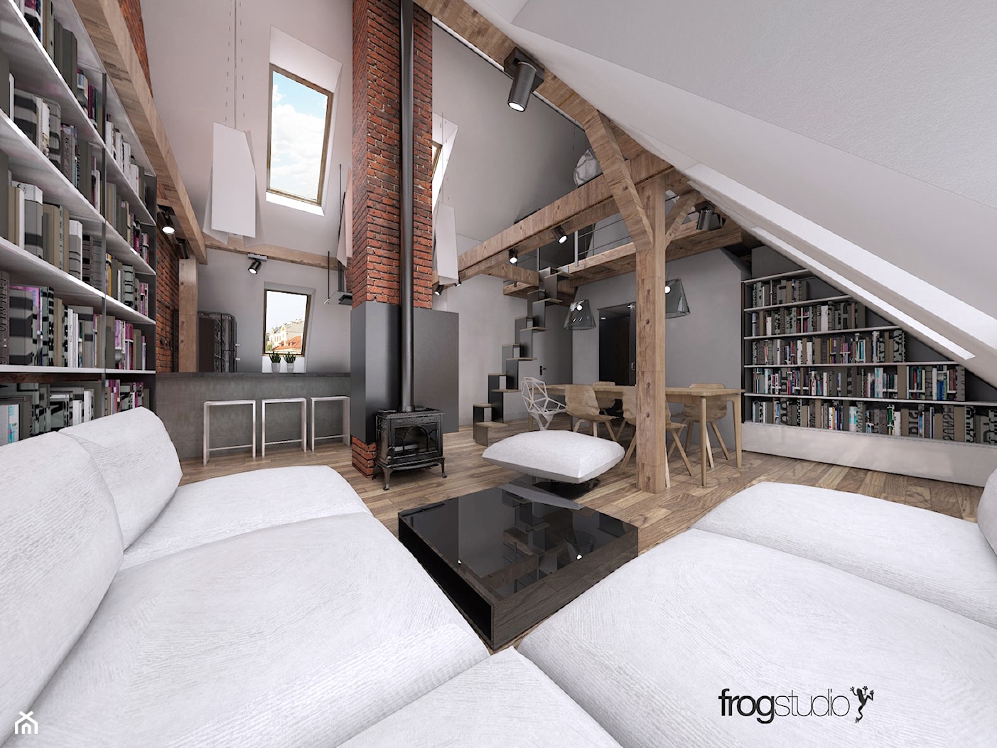 mieszkanie na poddaszu - zdjęcie od frog:studio - Homebook