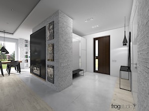 W_30_dom w zabrzu - Średni biały szary hol / przedpokój, styl minimalistyczny - zdjęcie od frog:studio